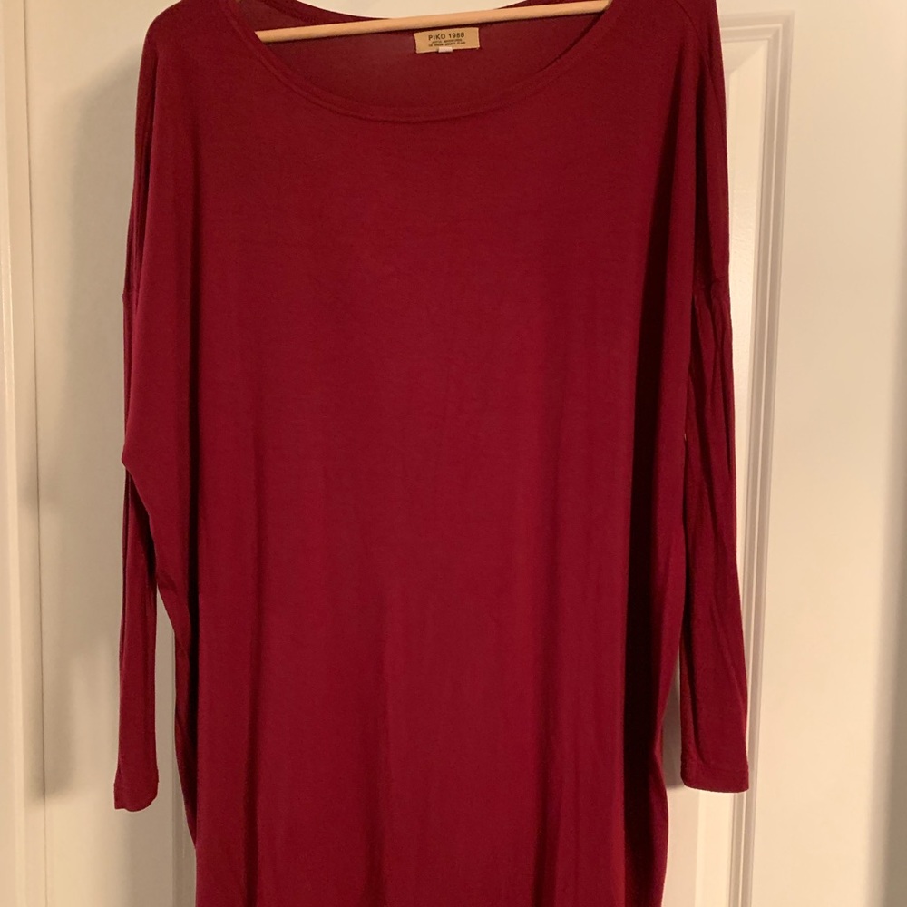 Maroon/Burgundy Piko Dress